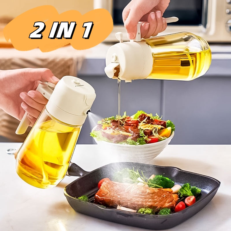 PureMist 2-in-1 Glass Oil Mister: The Ultimate 470ml Kitchen Tool for Healthy Air Frying